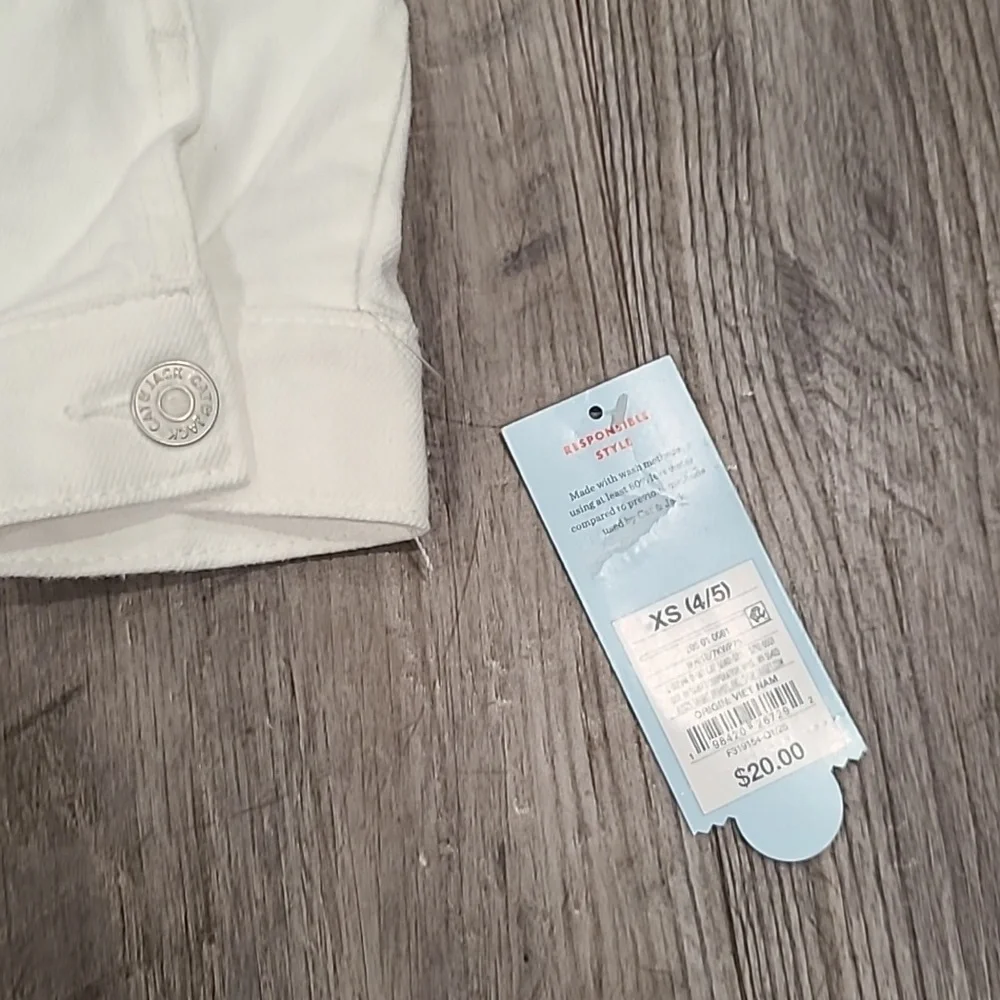Cat & Jack White Jean Jacket Classic Design Size XS 4/5
